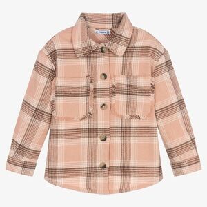 MAYORAL GIRLS PINK CHECKED FLANNEL SHACKET